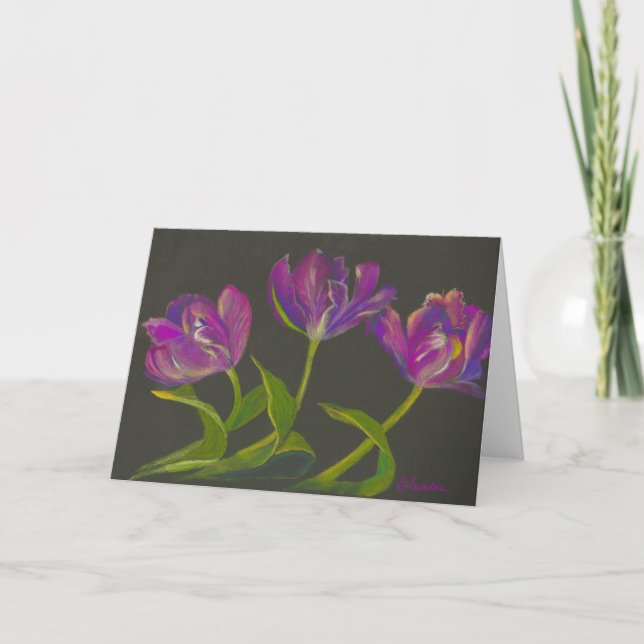 Cartes Pour Fêtes Annuelles danse des tulipes à perroquets (Devant)