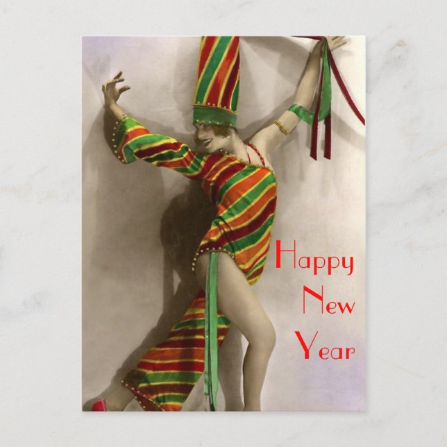 Cartes Pour Fêtes Annuelles Danse du Nouvel An (Devant)
