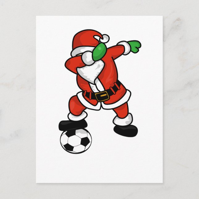 Cartes Pour Fêtes Annuelles Danses de football du Père Noël (Devant)