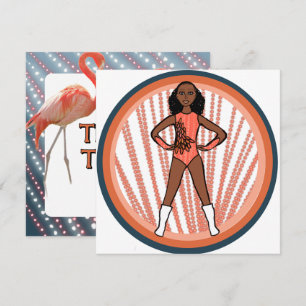 Cartes Pour Fêtes Annuelles Danseur Flamant A