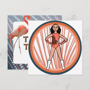 Cartes Pour Fêtes Annuelles Danseur flamant B
