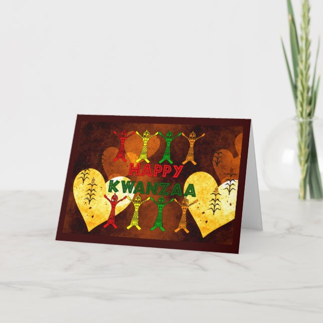 Cartes Pour Fêtes Annuelles Danseurs de Kwanzaa (Devant)