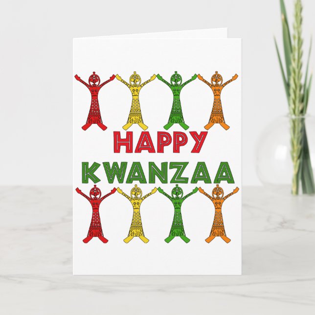 Cartes Pour Fêtes Annuelles Danseurs Kwanzaa (Devant)
