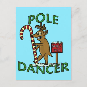 Cartes Pour Fêtes Annuelles Danseuse amusante Pun de rennes de Noël