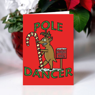 Cartes Pour Fêtes Annuelles Danseuse amusante Pun de rennes de Noël