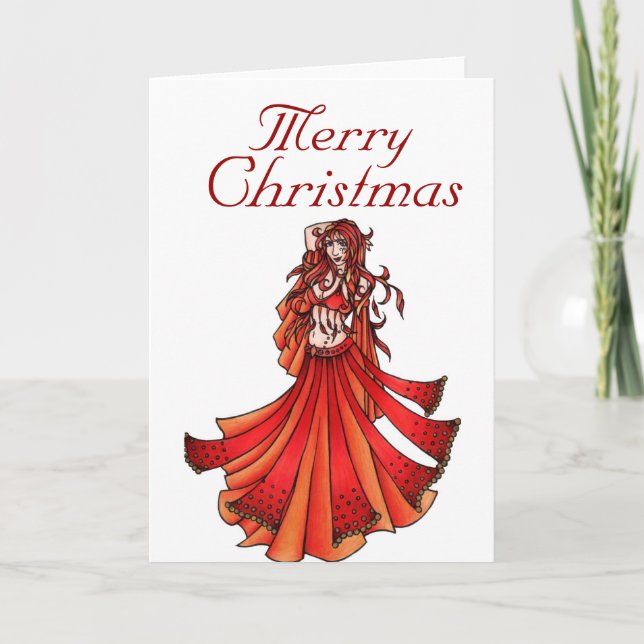 Cartes Pour Fêtes Annuelles Danseuse d'Aries Belly (Devant)