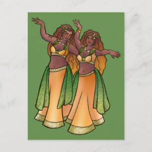 Cartes Pour Fêtes Annuelles Danseuses du ventre Gémeaux Art de danse du ventre