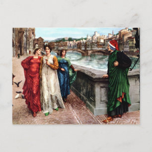 Cartes Pour Fêtes Annuelles Dante meets Beatrice in Florence fine art painting