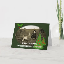 DAPPER MAN W/ DOG PIPE TOP HAT 1890 PHOTO XMAS