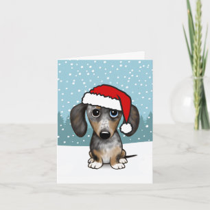Cartes Pour Fêtes Annuelles Dappy Dachshund Père Noël Wiener Chien Noël