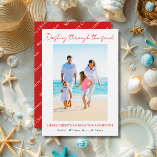 Cartes Pour Fêtes Annuelles Dashing À Travers Le Sable Joyeux Noël