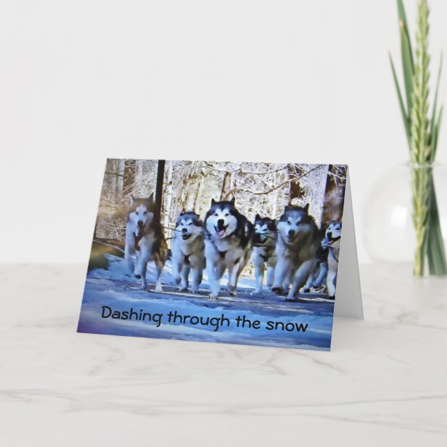 CARTES POUR FÊTES ANNUELLES **DASHING DE VOUS DONNER DES SOUHAITS DE NOËL** (Devant)