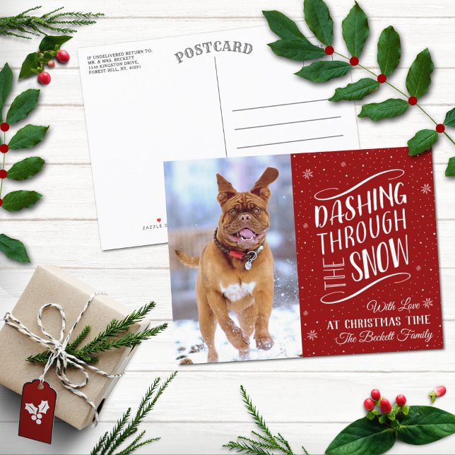 Cartes Pour Fêtes Annuelles Dashing Through | Holiday photo (Créateur téléchargé)