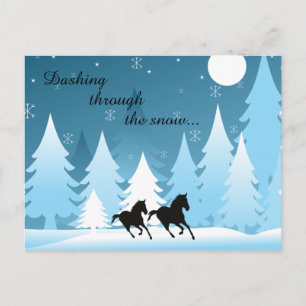Cartes Pour Fêtes Annuelles Dashing Through the Snow Horse Christmas