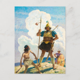 Cartes Pour Fêtes Annuelles David et Goliath par Newell Convers Wyeth