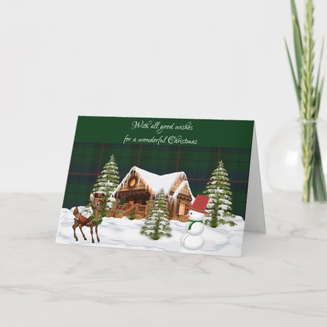 Cartes Pour Fêtes Annuelles Davidson Clan moderne écossais Tartan Christmas (Devant)