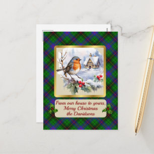 Cartes Pour Fêtes Annuelles Davidson Tartan avec Robin Personnalisé