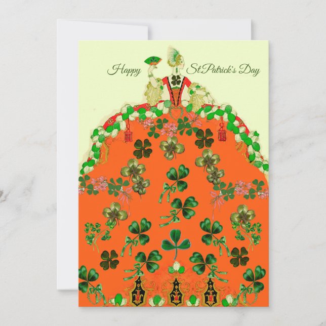 Cartes Pour Fêtes Annuelles DAY ORANGE ET SHAMROCK St. Patricks (Devant)