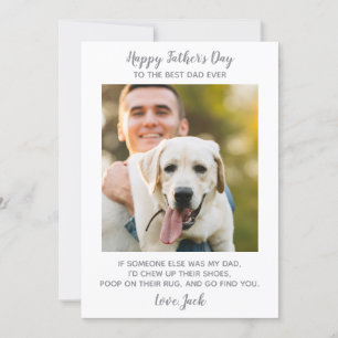 Cartes Pour Fêtes Annuelles De Chien Custom Pet Photo Papa Fête des pères