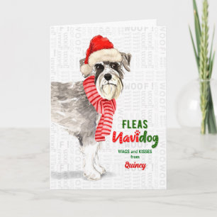 Cartes Pour Fêtes Annuelles de Dog Cute Schnauzer Noël