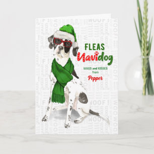 Cartes Pour Fêtes Annuelles de Dog Funny Pointer anglais Noël