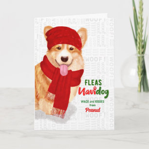Cartes Pour Fêtes Annuelles de Dog Welsh Corgi Noël