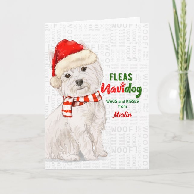 Cartes Pour Fêtes Annuelles de Dog West Highland Terrier Noël (Devant)