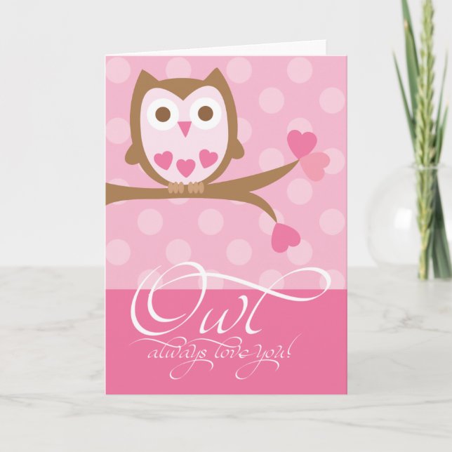 Cartes Pour Fêtes Annuelles De hibou amour toujours vous (Devant)