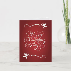 Cartes Pour Fêtes Annuelles De Joyeuses Valentines Avec Des Cupidons Et Des Sc