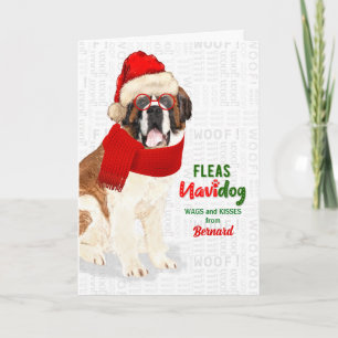 Cartes Pour Fêtes Annuelles de la mignonne de chien Saint Bernard Noël