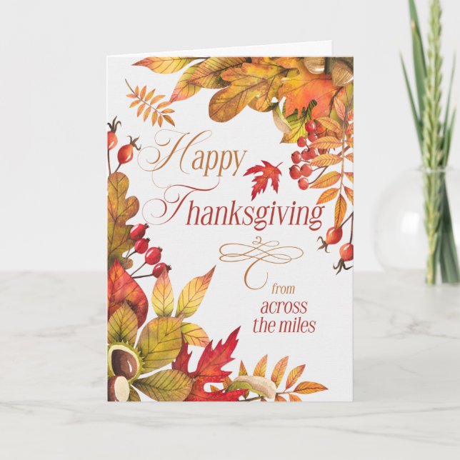 Cartes Pour Fêtes Annuelles De l'autre côté de Miles Thanksgiving Automne Bota (Devant)