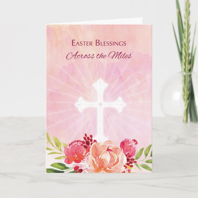 Cartes Pour Fêtes Annuelles De L'Autre Côté Des Miles Des Bénédictions Religie (Devant)
