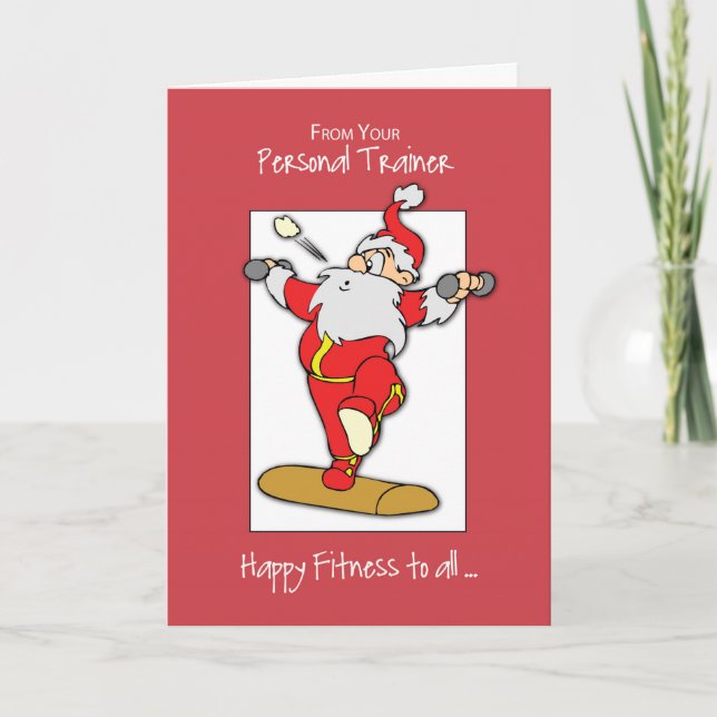 Cartes Pour Fêtes Annuelles De l'entraîneur personnel aux clients Exercice de  (Devant)
