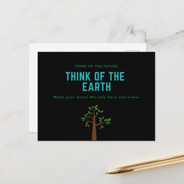 Cartes Pour Fêtes Annuelles De l'environnement sensibilisation au changement c (Devant/Arrière en situation)