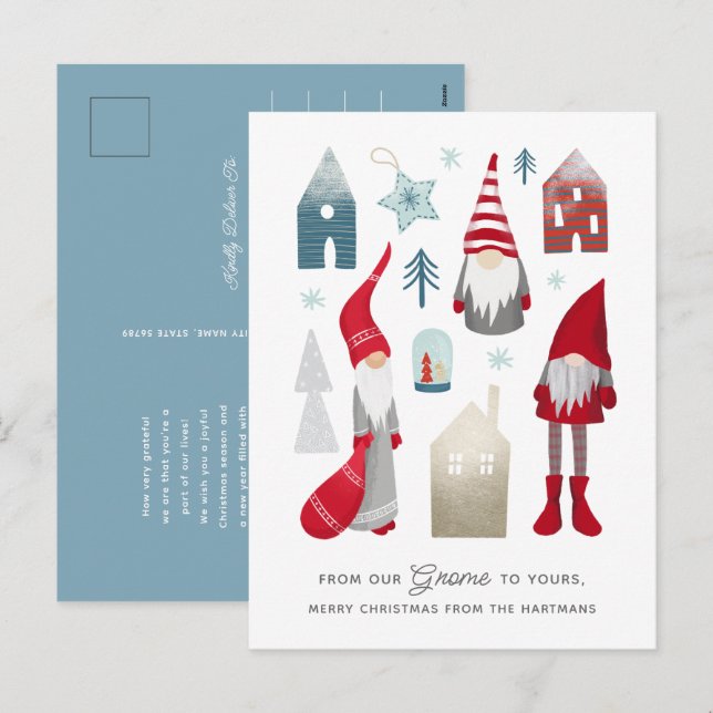 Cartes Pour Fêtes Annuelles De notre nome au vôtre | Noël nordique (Devant / Derrière)
