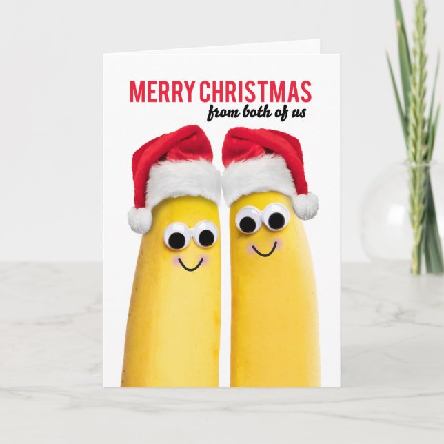 Cartes Pour Fêtes Annuelles De nous deux joyeux Noël Bananes drôles (Devant)