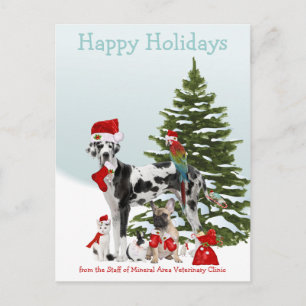 Cartes Pour Fêtes Annuelles De vos animaux de Père Noël Vétérinaires