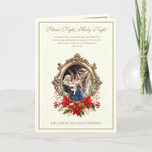 Cartes Pour Fêtes Annuelles Deacon Christmas Mary Angels playing music (Devant)