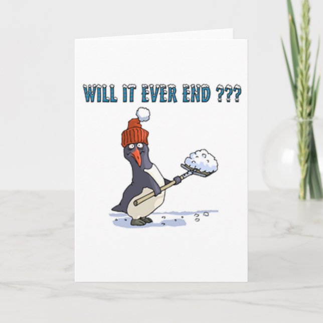 Cartes Pour Fêtes Annuelles Déblayement de pingouin (Devant)