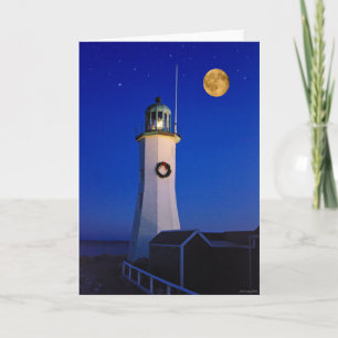 Cartes Pour Fêtes Annuelles Décembre soir à Scituate Light