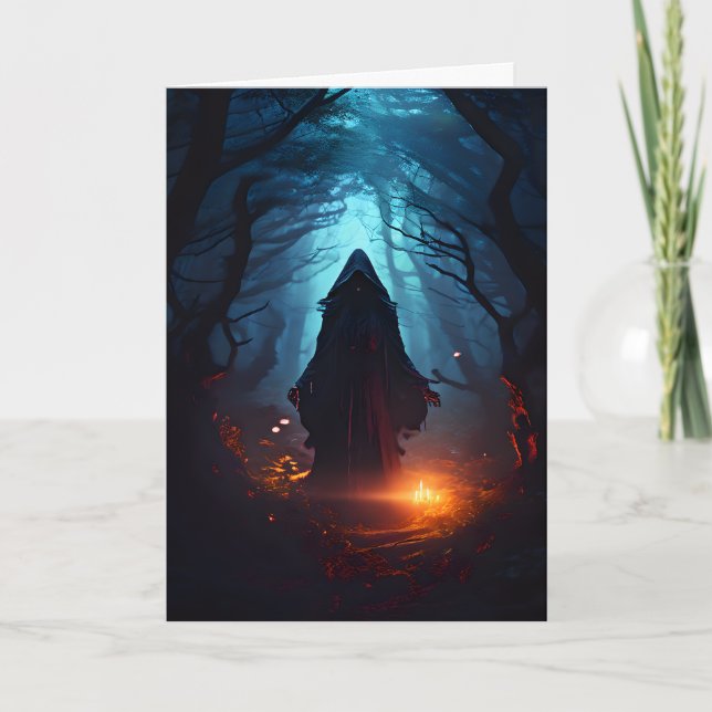 Cartes Pour Fêtes Annuelles Déchirer une Halloween sorcière (Devant)