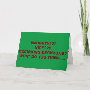 CARTES POUR FÊTES ANNUELLES DÉCIDE-NAUGHTY OU NICE=PUIS MISTLETOE POUR NOUS!
