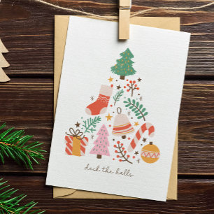 Cartes Pour Fêtes Annuelles Deck des Halls Décoration des arbres de Noël