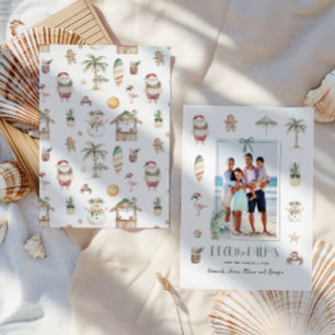 Cartes Pour Fêtes Annuelles Deck des palmiers   Fun Tropical Christmas Photo