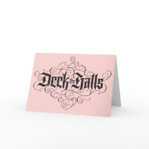 Deck Halls Lettering Elegant Noël rose