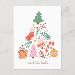 Cartes Pour Fêtes Annuelles Deck Les Halls Arbre De Noël