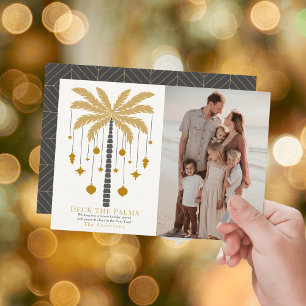 Cartes Pour Fêtes Annuelles Deck Palms Golden Palm Tree photo de Noël