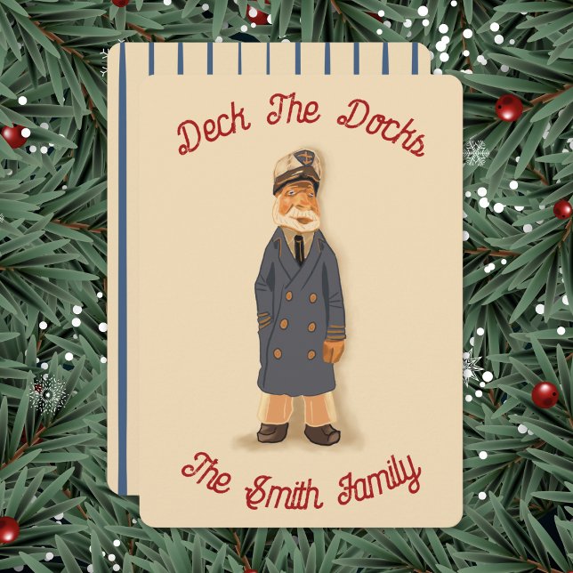 Cartes Pour Fêtes Annuelles Deck The Docks Christmas Card (Créateur téléchargé)