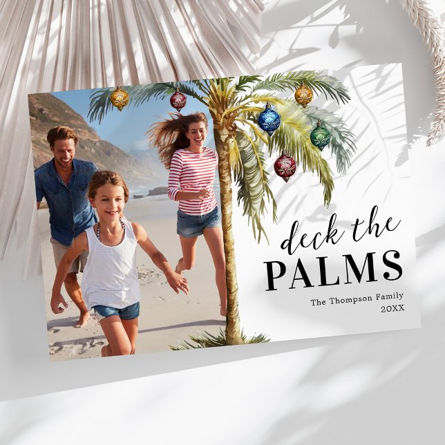 Cartes Pour Fêtes Annuelles Deck the Palms Beach Christmas (Créateur téléchargé)