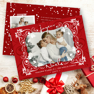 Cartes Pour Fêtes Annuelles Déco Mistletoes Feuilles Joyeux Noel Photo de Noël